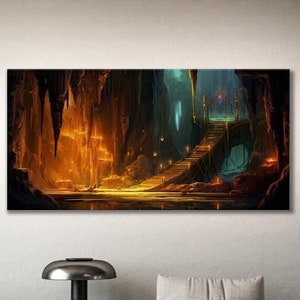 Hidden Treasure, Modern Art, Wall Decor Canvas, Fantasy, Mystic Monuments, Tomb Raider, Epic Monuments