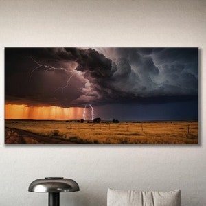 Thunderstorm Canvas 6, Modern Art, Mystic Landscape Art, Epic Thunder