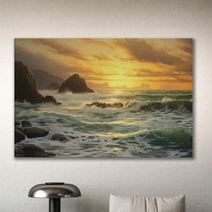 Beach Canvas 8, Modern Art, Summer Day, Seascape, Sunrise