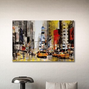 New York Taxi, Modern Art, Home Decor, Wall Art, Abstract