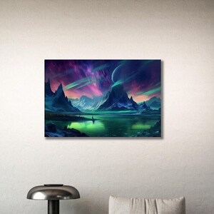 Alien Planet 5, Modern Art, Wall Decor Canvas, Fantasy, Mystic Landscape Art