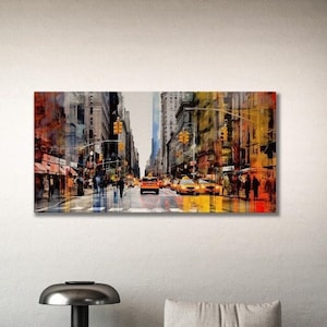 New York Taxi 3, Modern Art, Home Decor, Wall Art, Abstract