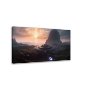 Alien Planet 3, Modern Art, Wall Decor Canvas, Fantasy, Mystic Landscape Art