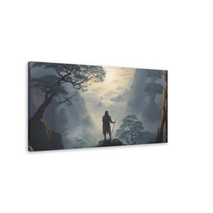 Lone Warrior 5, Canvas, Fantasy, Mystic Landscape Art