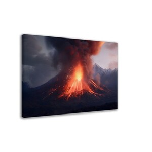 Shadowland 2, Modern Art, Wall Decor Canvas, Fantasy, Mystic Landscape Art, Volcano