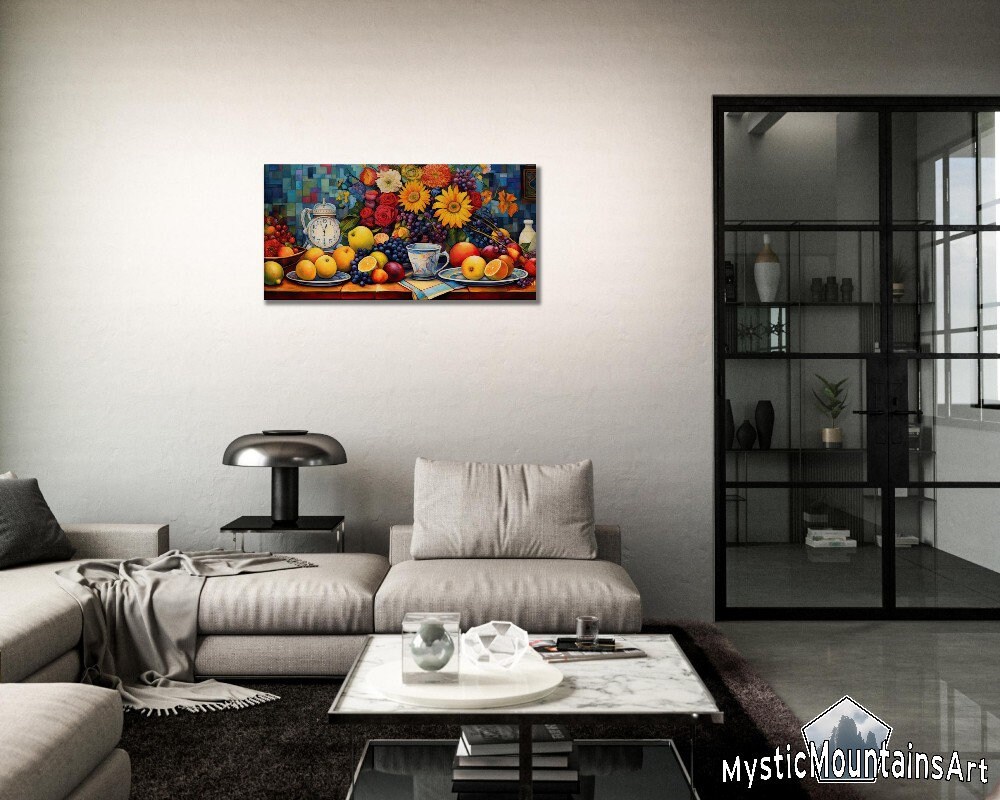 Still Life on the Table 3, Fruit, Aqua Art, Nostalgia - Etsy