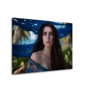 Woman on the Beach, Modern Art, Wall Decor Canvas, Fantasy, Mystic Landscape Art, Epic Landscape