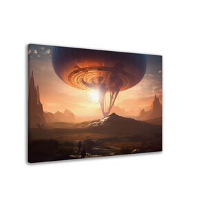 Alien Planet 4, Modern Art, Wand Dekor Leinwand, Fantasy, Mystic Landscape Art