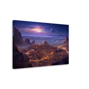 Mystic City, Wall Decor Canvas, Mystic Landscape Art