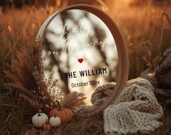 Little Pumpkin Pregnancy Reveal | Fall Baby Announcement | Social Media Template | Pregnant Gothicism Style