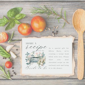 Brautdusche Rezeptkarte Vom Bauernmarkt inspirierte Vorlagen, bearbeitbare leere Karten für den Bauernmarkt, druckbares Gartenpartydesign, BLW01