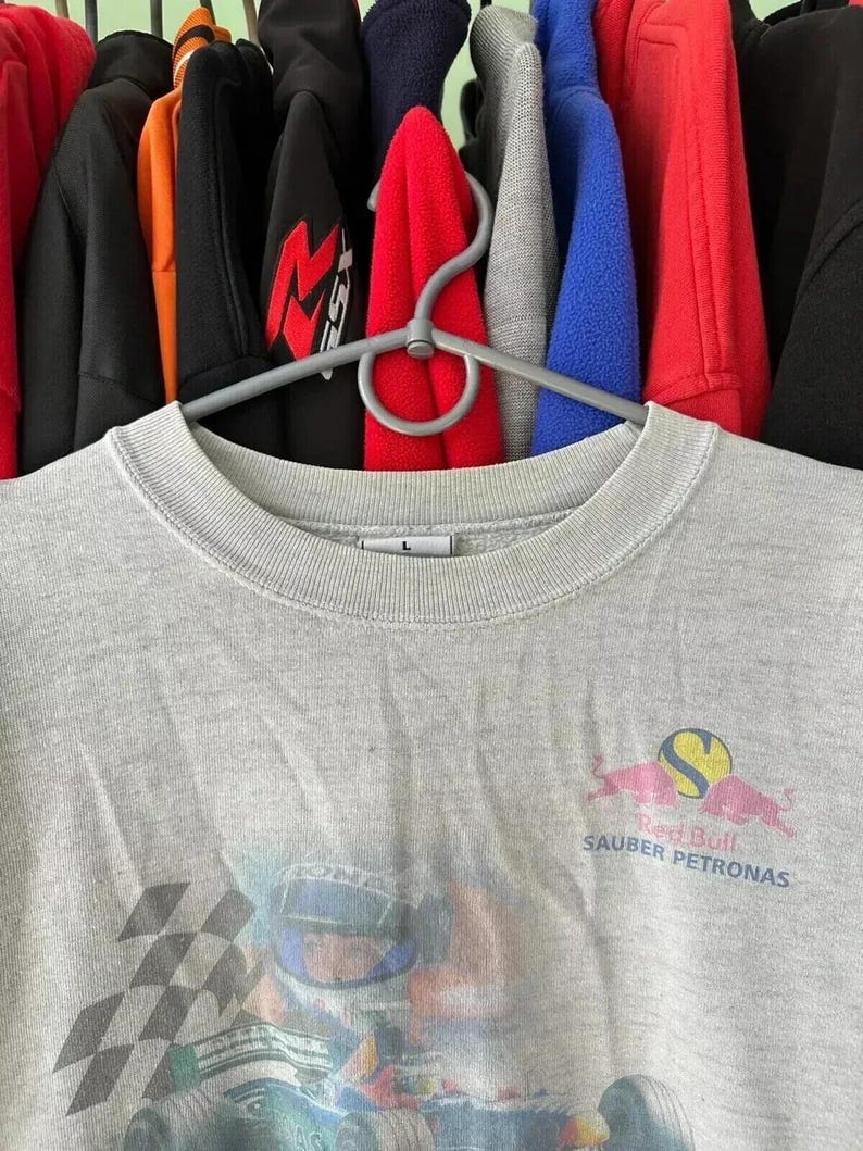 Vintage 1998 Red Bull Sauber Petronas Jean Alesi F1 Racing Sweatshirt, Size L image 3