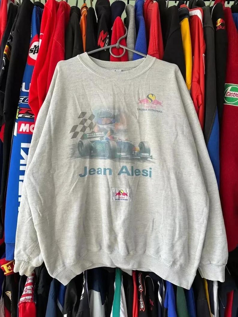 Vintage 1998 Red Bull Sauber Petronas Jean Alesi F1 Racing Sweatshirt, Size L image 1