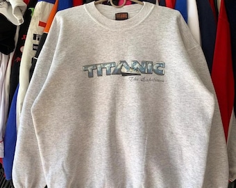 Vintage Titanic The Exhibition 1997 Movie Grey Sweatshirt 90s Movie Merch, Size M