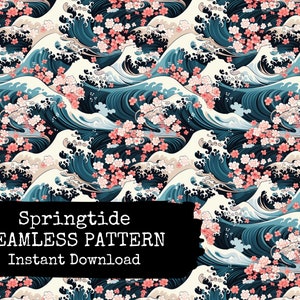 Frühlingsblüten All-Over-Print Design - Frühling Musterdesign Datei Sofortiger Download - Aquarell Blumen Digitales Papier - Kommerzielle Nutzung