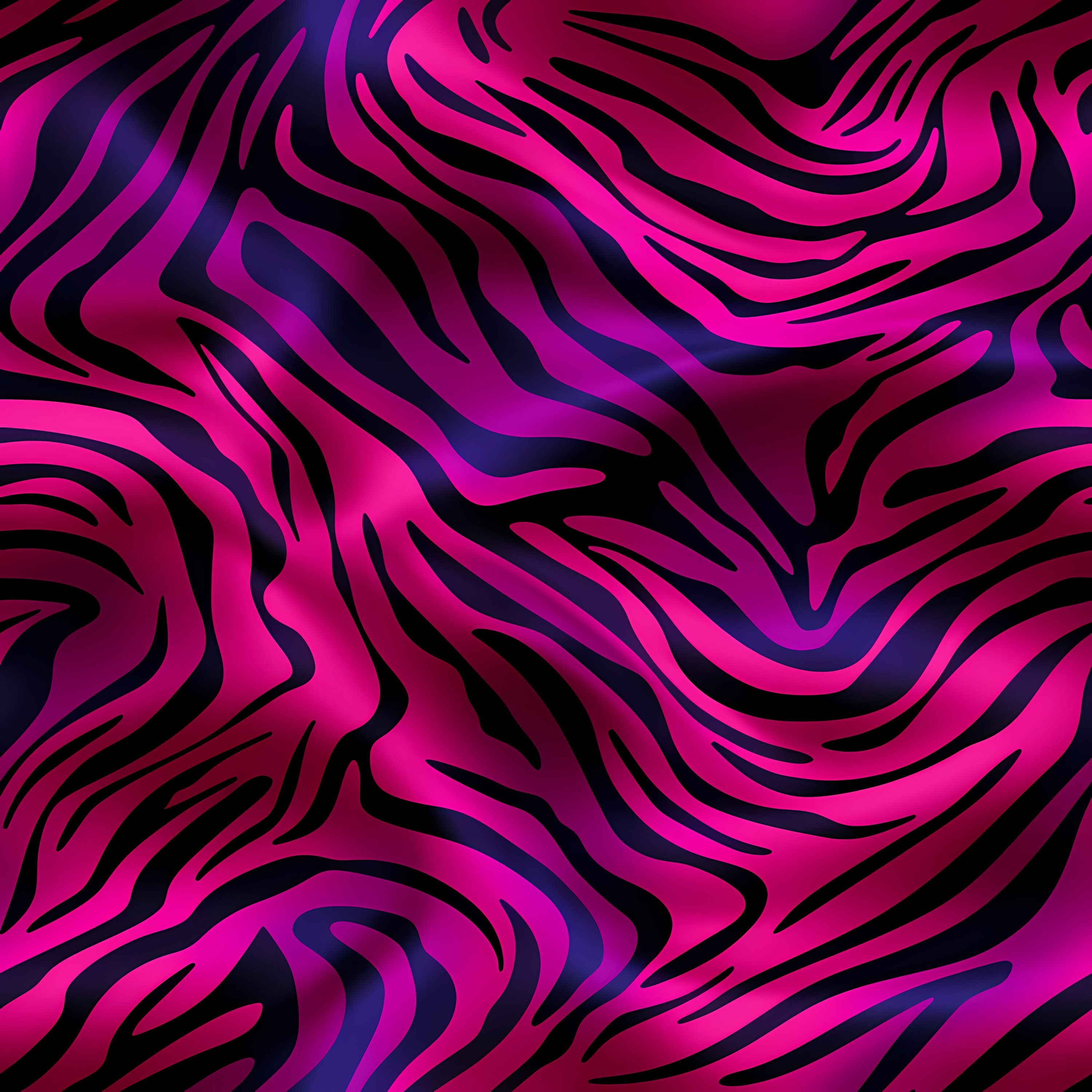 Neon Ripple Seamless Pattern File - Hot Pink Zebra Print  display picture 1