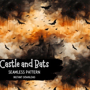 Gothic Bats, Halloween Seamless Digital Paper and Surface Design for Instant Download -- Commercial Use Permitted