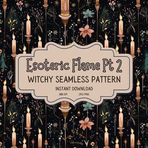 Witchy Seamless Pattern File  - Mystical Digital Repeating Pattern Paper for Instant Download - Commercial Use Permitted