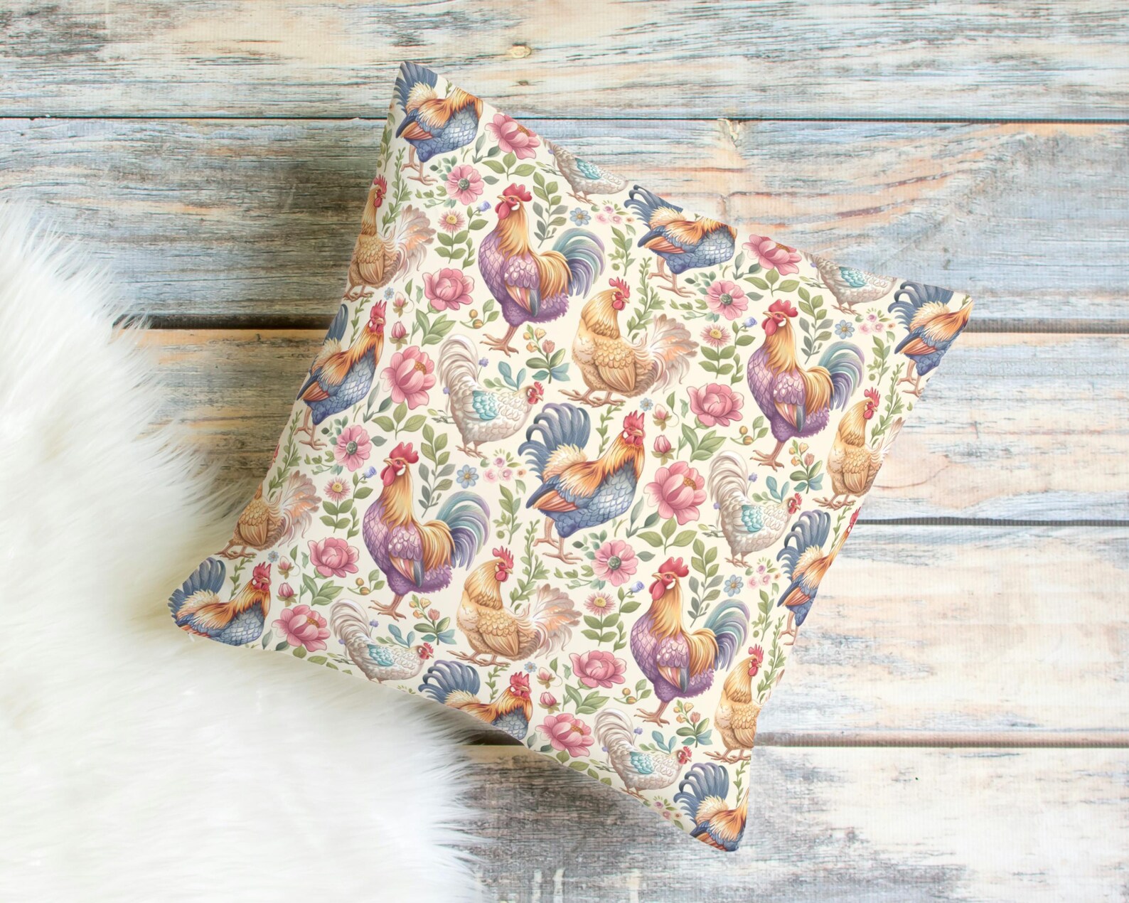 Chicken Repeat Pattern Cute Pastel Chickens Seamless Pattern File - Digital Chicken Repeating ...
