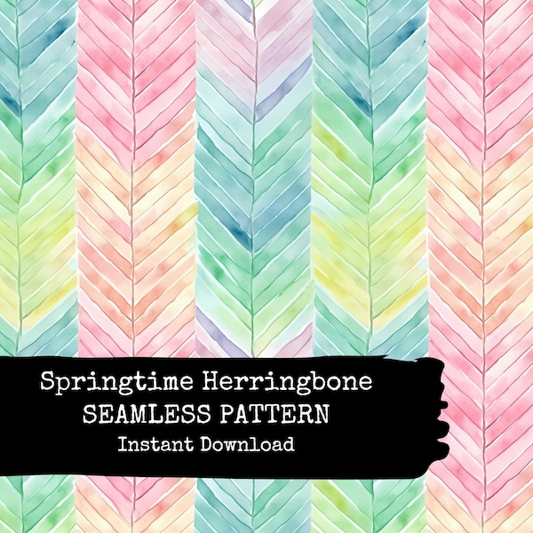 Herringbone Watercolor Print Etsy