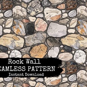Stone Work Digital Seamless File - Rock Wall Texture Repeating Pattern for Instant Download - Commercial Use Permitted