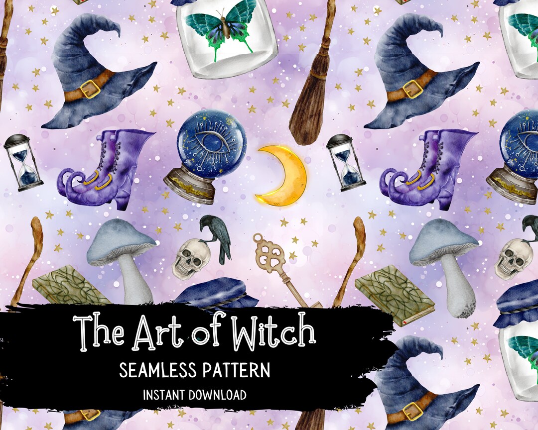 Witchy Seamless Digital Paper File -- Seamless Pattern for Instant ...