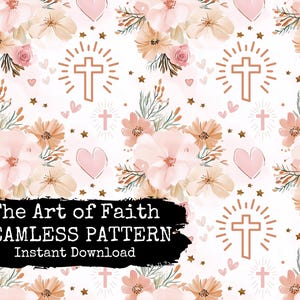 Faith Based Seamless File for Instant Download - Christian Digital Repeating Pattern Paper and Surface Design - Comm Use Permitted