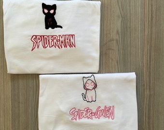 Matching Spider-Man Couple Embroidered T-shirt (both)