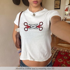 Scissors Baby Tee Funny Pride Shirt Trendy Custom LGBTQ T Shirt Gifts For Her Femme Lesbian Shirt Gay Bisexual Top Sapphic Subtle Lesbian