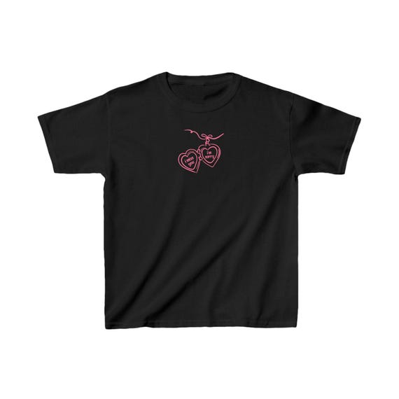 I Miss You Baby Tee Shirt Heart Locket Shirt Custom Pop Concert