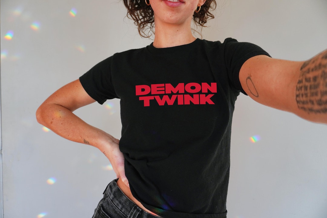 Demon Twink Baby Tee, LGBTQ Pride Tshirt Gift Gay Graphic Baby Tee
