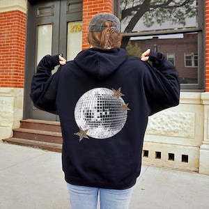 Disco Ball Hoodie Mirrorball Sweatshirt Y2K Comfy Hoodie Leopard Sprint Stars Pullover Custom Oversized Hoodie Streetwear Gifts For Her