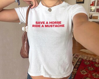 Camiseta de bebé "Save A Horse" - Divertida camiseta gráfica Y2K