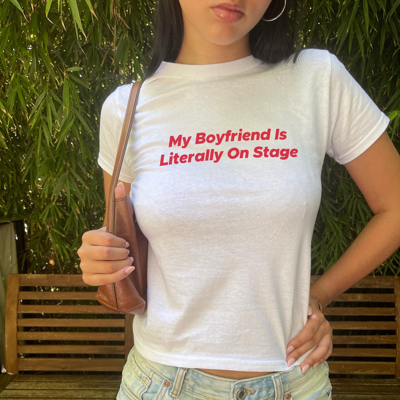 My Boyfriend is Literally on Stage Baby Tee Y2K Shirt for Women ...