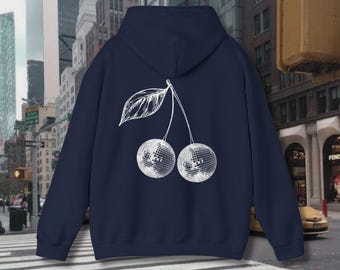Cherry Disco Ball Graphic Hoodie - Y2K Coquette Sweatshirt
