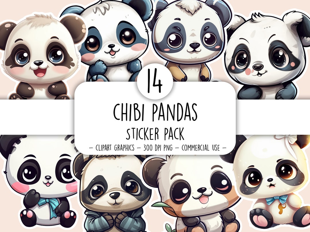 Chibi Panda Digital Stickers Cute Panda Printable Stickers Cute Panda