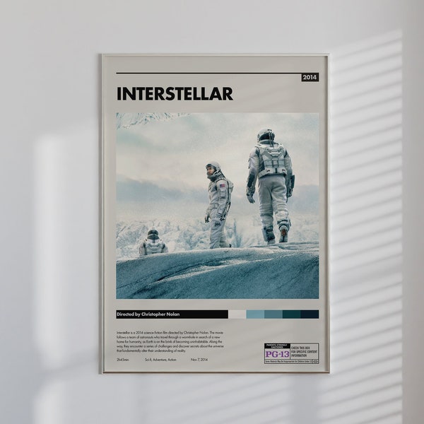 Interstellar Movie Poster | Home Decor | Wall Art Print | Movie Poster | Gift For Her | Movie Poster Print | Customizable Movie Poster