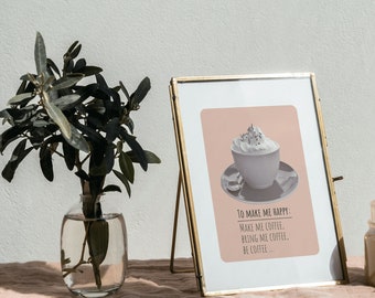 Custom Coffee Print: Stylish Printable Art for Coffee Enthusiasts - Ideal for Home or Cafe Decor! Unique Digital Gift.