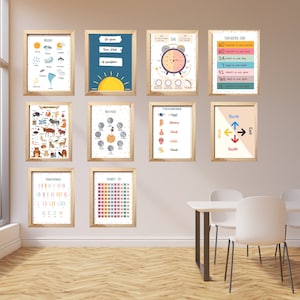 Paquete de carteles educativos, conjunto de 25 citas Montessori, decoración del aula, impresiones de aprendizaje, elementos esenciales de educación en el hogar, regalo para maestros