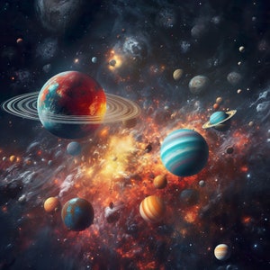 Poster Planeten im Weltraum