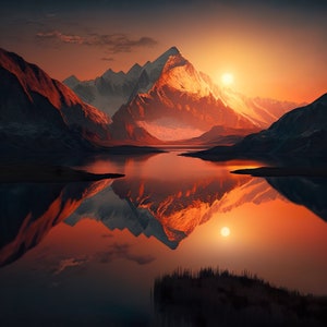 Wunderschöner Sonnenuntergang in den Bergen