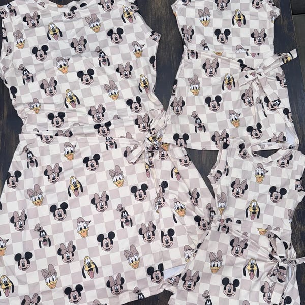 Disney Mickey and Friends Beige light weight Dress, Disney Tennis Dress,  Women and Girls Sizes. READY TO SHIP- Will Not Restock