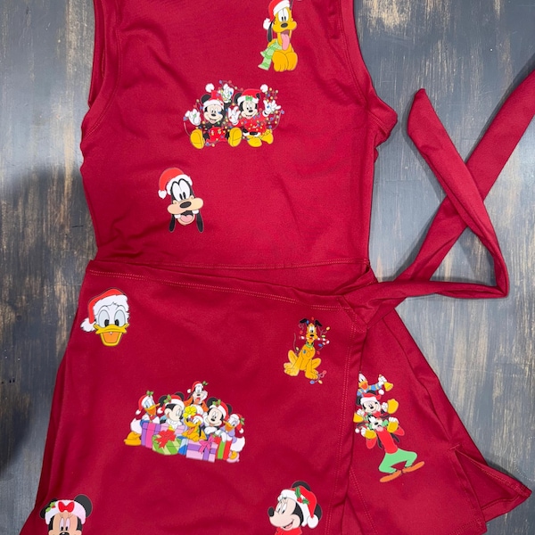 Christmas Mickey and friends Disney Tennis Dress, Disney Outfit For Women, Mickey Christmas dress