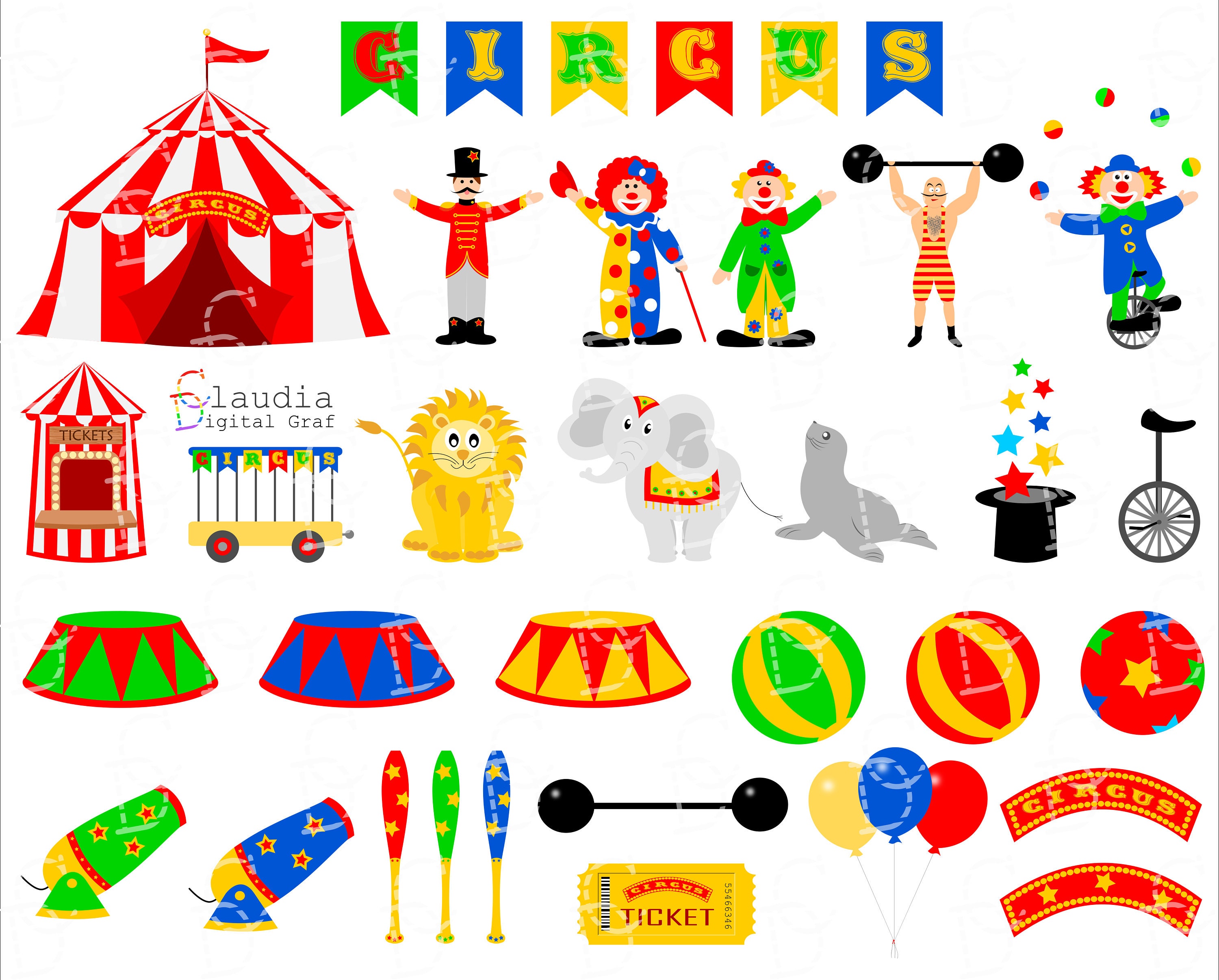 30 Circus Clipart, Circus Printable, Circus Images, PNG Transparent ...