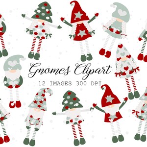 12 Gnomes clipart, Scandinavian Gnomes, Holidays clipart, gnomes Digital Clipart, png transparent background, Instant Download