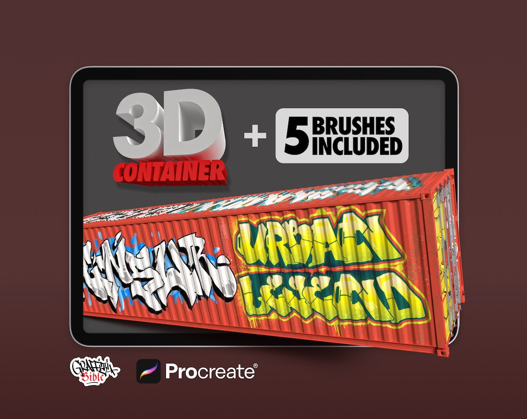 Procreate 3D Graffiti Container, for Procreate With 5 Realistic Spray ...