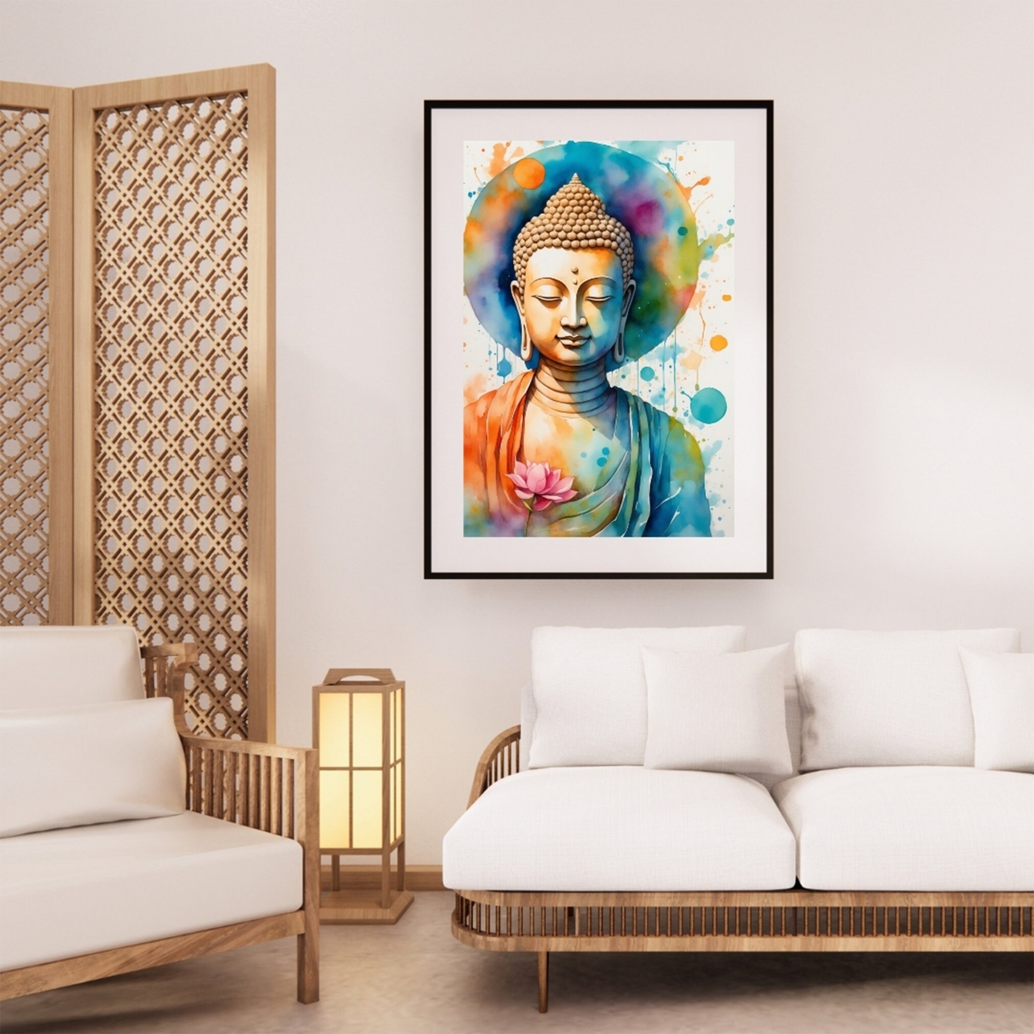 Buddha Wall Art Print Tranquil Zen Decor, Ideal Yoga Studio or ...