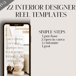 22 Instagram Reel Vorlage |  Einfache Interior Design Canva Vorlagen für Instagram Reels | Canva Instagram Reel Vorlagen