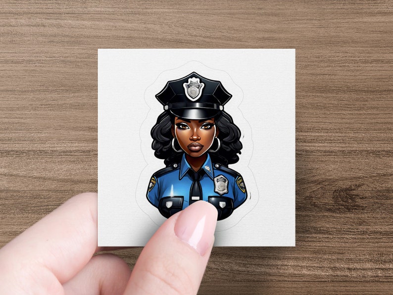 Black Girl Police Officer Sticker, Diversity Officer Decal, Strong ...