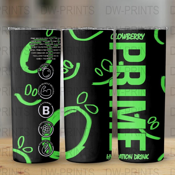 Glowberry Prime Prime Energy Tumbler Design Pacote, Wrap Skinny Tumbler de 20 onças, PNG Digital Download, sublimação, KSI, Energia, Glowberry